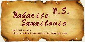 Makarije Samailović vizit kartica